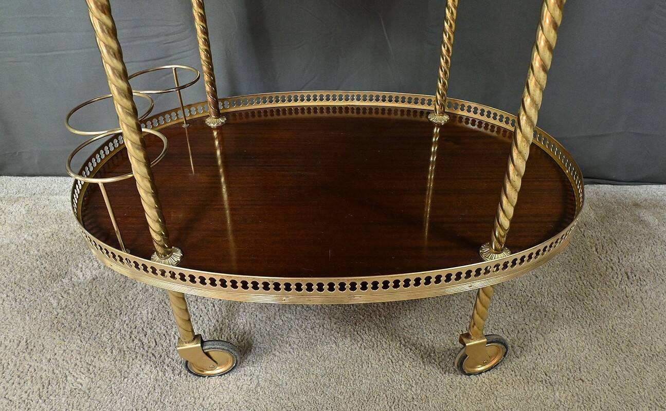 Brass Rolling Serving Cart - 1960