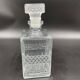 Vintage, whisky decanter, bottle, pitcher, cap, diamond decoration, spikes, 1960s, 1970s, Glass