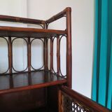 Support buffet bibus woven rattan 2 doors in caning - vintage 60s/70s