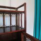 Support buffet bibus woven rattan 2 doors in caning - vintage 60s/70s