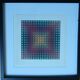 Vasarely Kinetic Painting - "Chromatic Vibration" (Red & Blue) -
