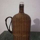 Old heavy rattan pilgrim's gourd