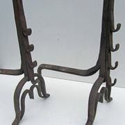 17th-18th Century Hand Forged Iron Dragon Gothic Andirons or Firedogs