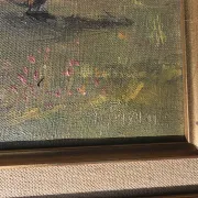 Vintage Farmyard Oil Painting by Henning Bjørn