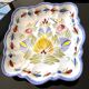 Shallow dish from Quimper pottery HB Henriot - floral decoration, Breton.