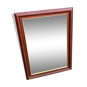 Rectangular mirror in solid wood and gilding