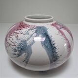 Vase west germany ceramic with projected decoration design 70s