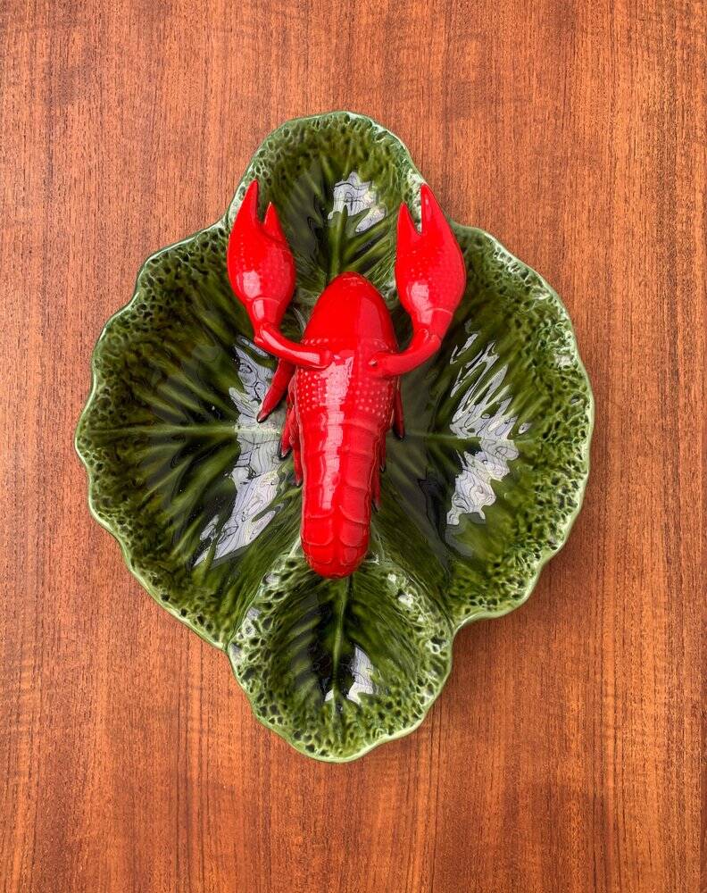 Vintage Italian lobster-shaped pottery sculpture.