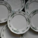 Lot de 8 assiettes à dessert en faïence boch la louviere. modèle duchesse.