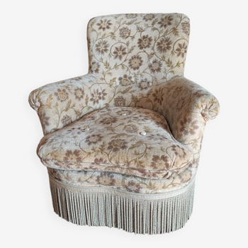 Fauteuil crapaud velours vintage