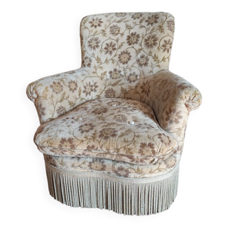 Fauteuil crapaud velours vintage