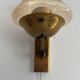 Yellow glass and brass wall light from the mid-century, 1960, Germany.
