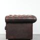 Dark brown cow leather vintage 2-seater Chesterfield sofa in English style