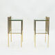 Pair of sofa tables in glass and brass 1960s