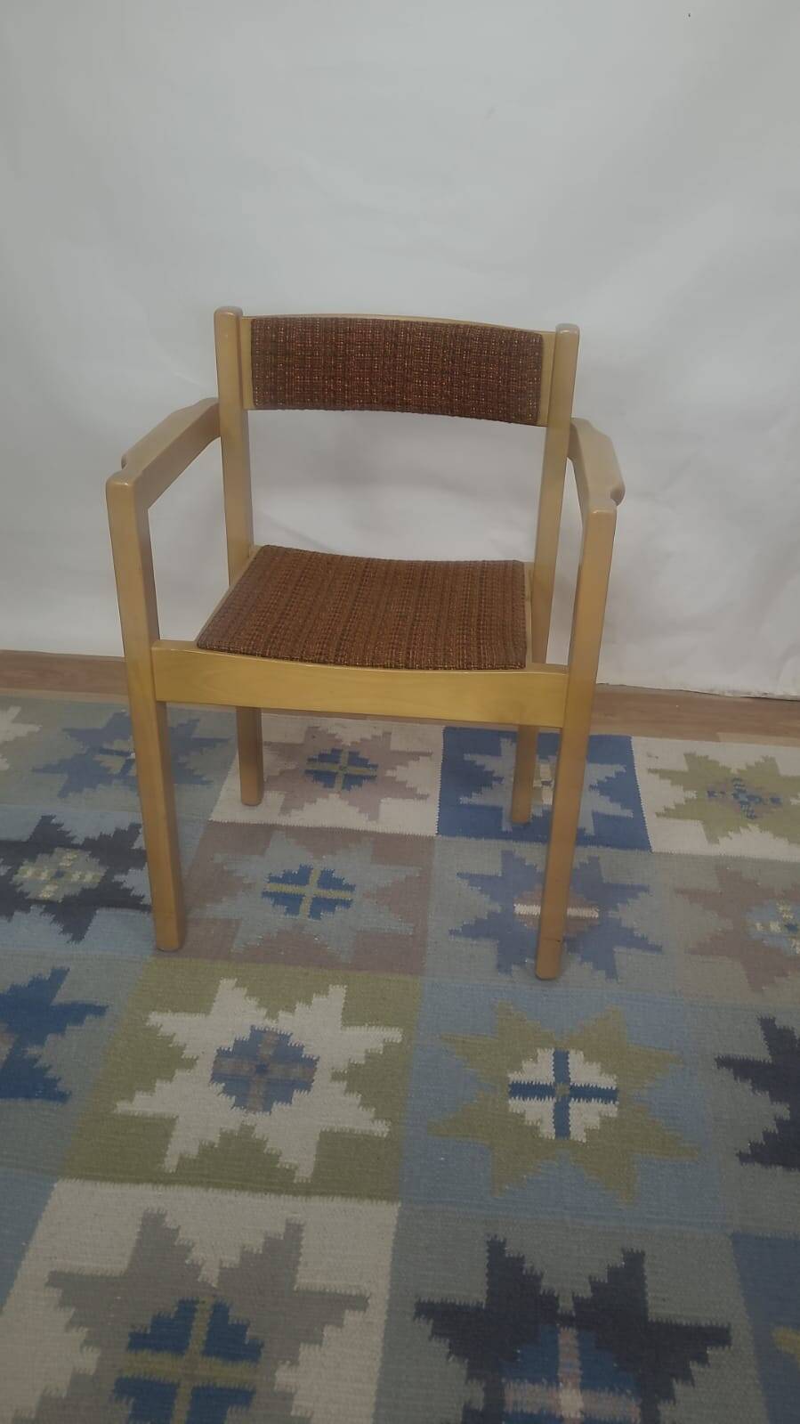 Set of 4 vintage Scandinavian stackable chairs in solid wood - Balzar Beskow - Sweden, 1960s
