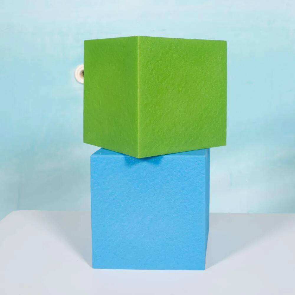 Postmodern cube lamp for children's room, Heico cubism light column.