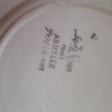 Old hollow dish, hand painted. Sarreguemines, Armelle model.