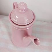 Service à café, cafetière et 5 mazagrans roses