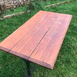Vintage bistro table 4 people oak tray