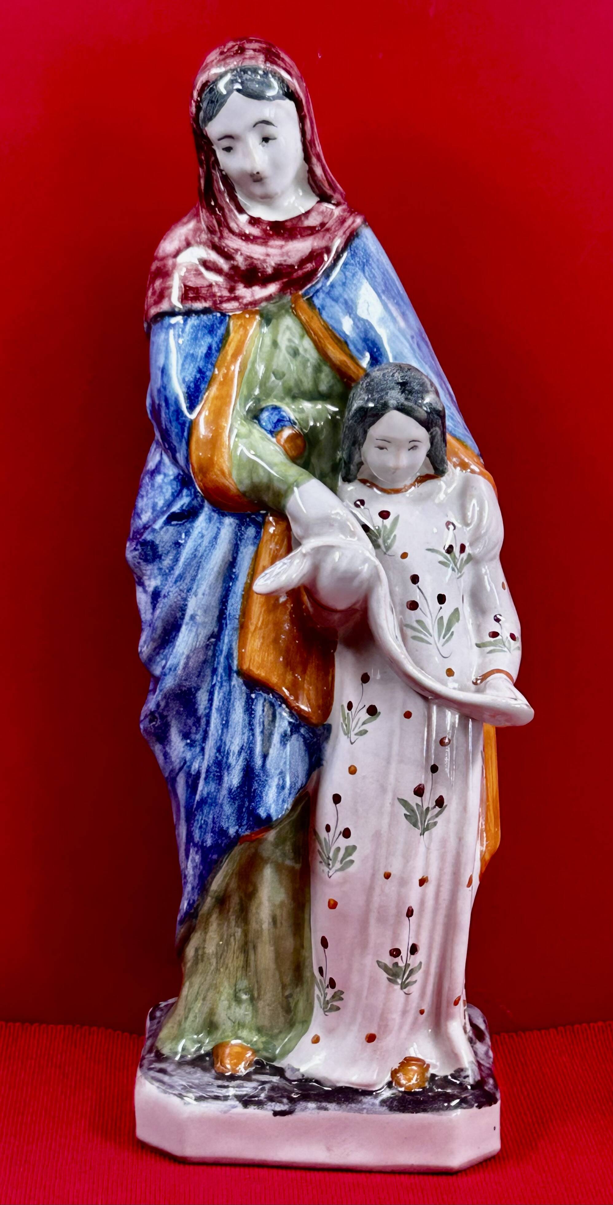 Large statue of Saint Anne Teaching the Virgin Mary to Read Malicorne 38cm
