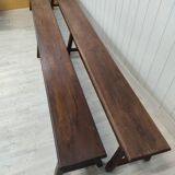 Farmhouse table 3m60 extendable solid oak and its two benches