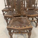 6 chaises de style Renaissance en chêne, XXème siècle