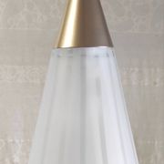 Glass and gold metal suspension design - mid 20th century.