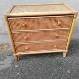 Vintage rattan chest of drawers and canning