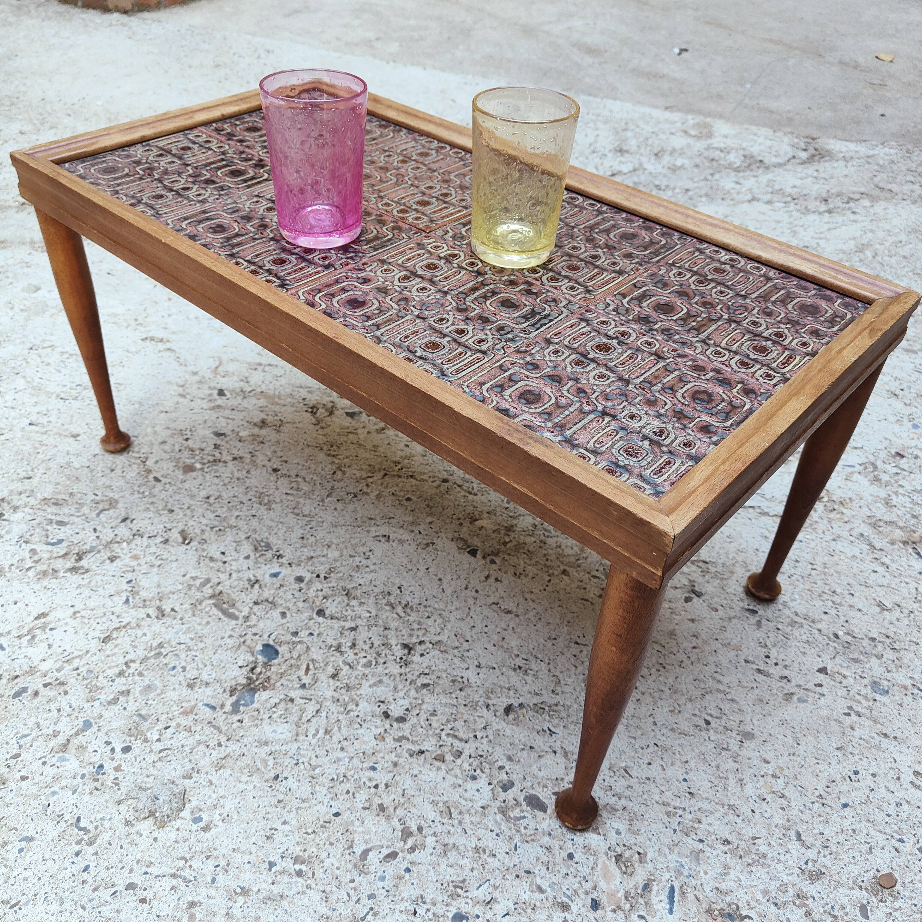 Wooden and ceramic coffee table