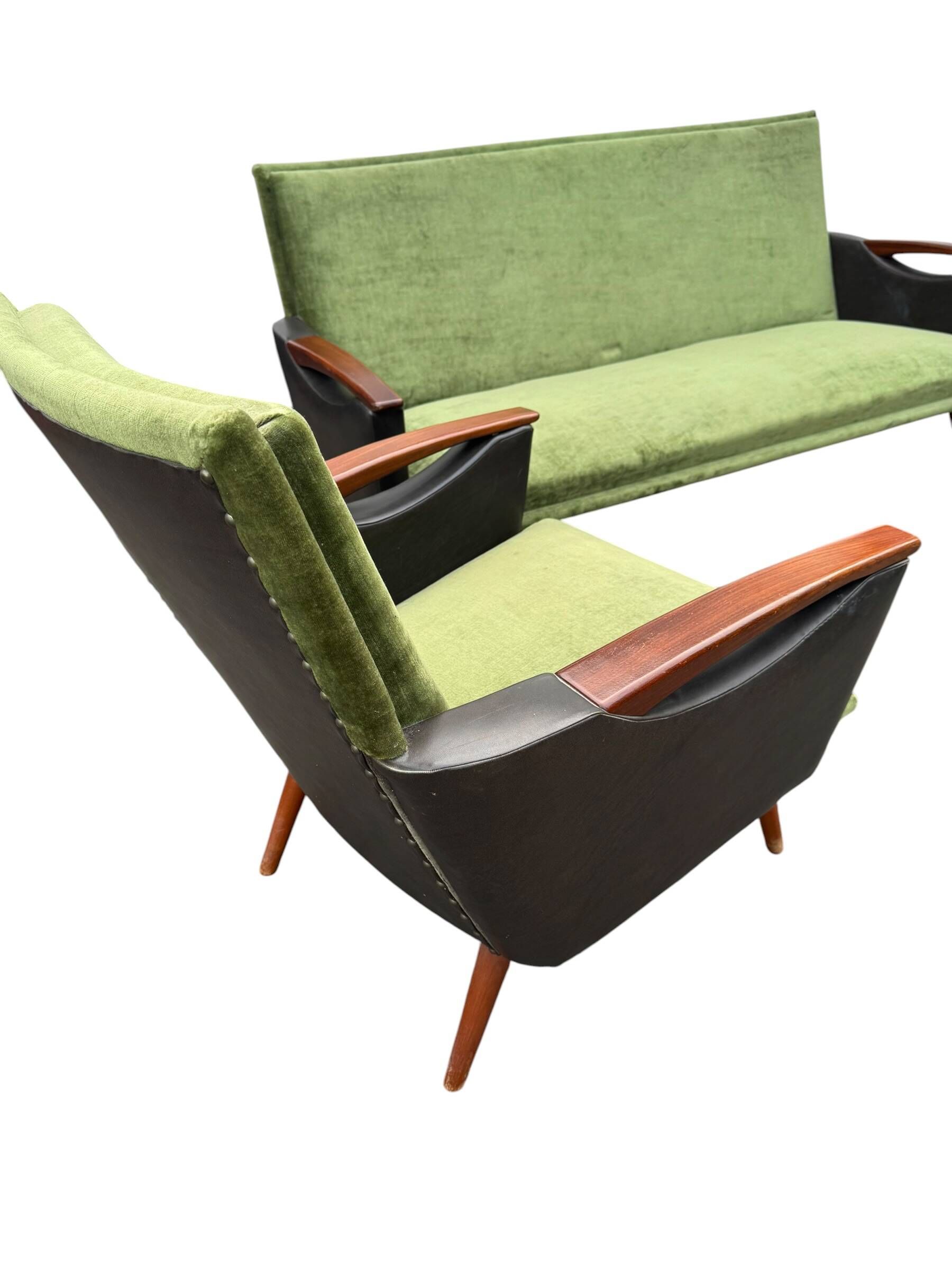 Canapé et 2 chaises Mid-Century Modernes