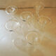 6 champagne flutes in blown glass