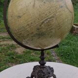 Old large terrestrial globe Lebègue Paris