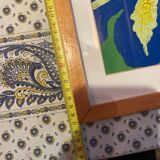 Iris Canvas Painting in Antique Wooden Frame