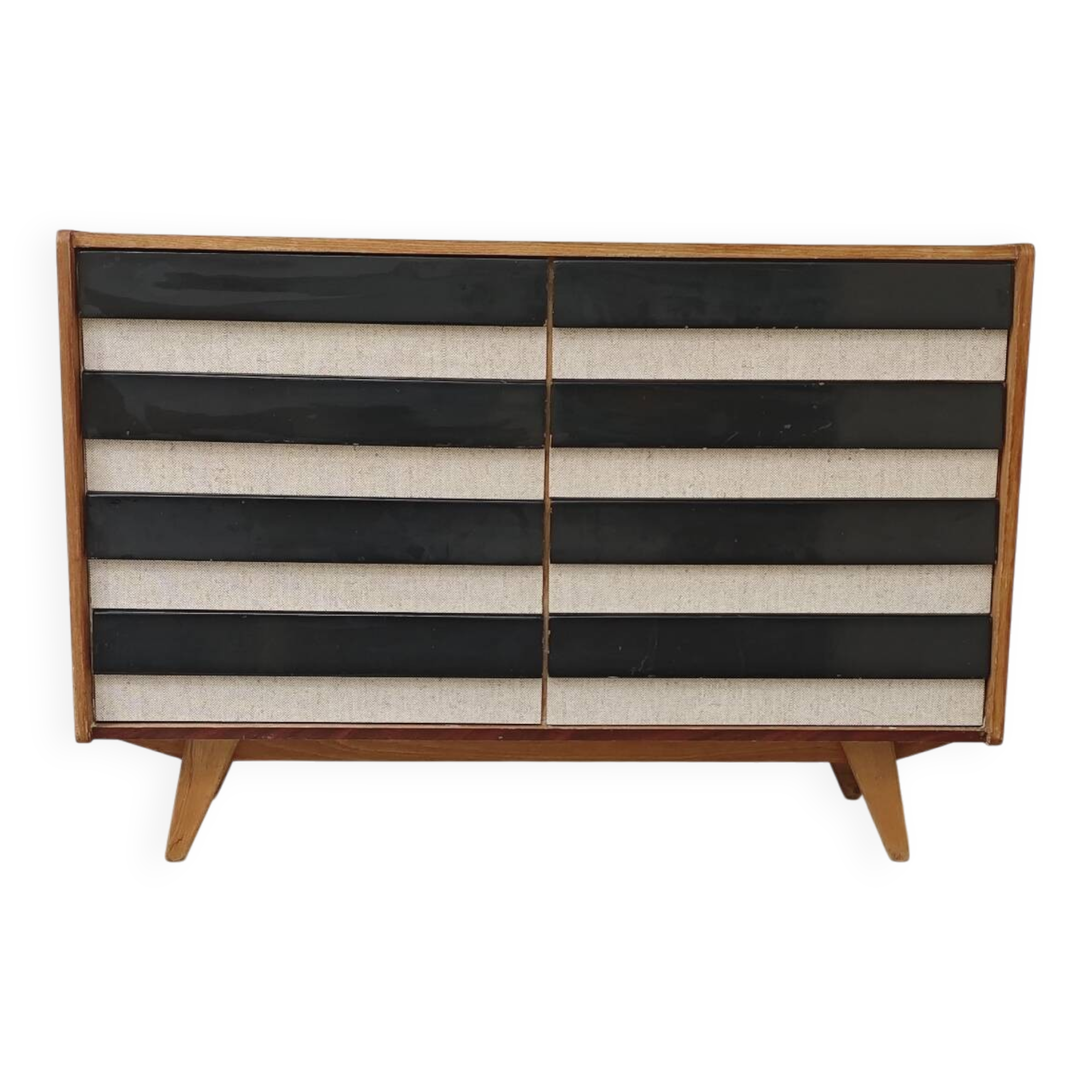 Wooden commode U 453 black and white by Jiri Jiroutek for Intérier Praha