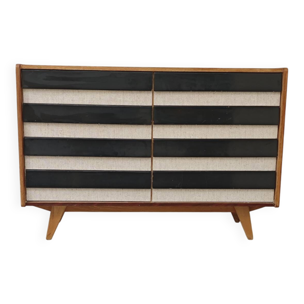 Commode bois U 453 noir et blanc par Jiri Jiroutek pour Intérier Praha