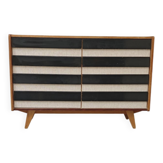 Wooden commode U 453 black and white by Jiri Jiroutek for Intérier Praha