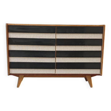 Commode bois U 453 noir et blanc par Jiri Jiroutek pour Intérier Praha
