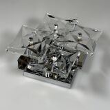 1960s 1970s Wall Sconce by Kinkeldey Lighting Germany in Glass & Chrome