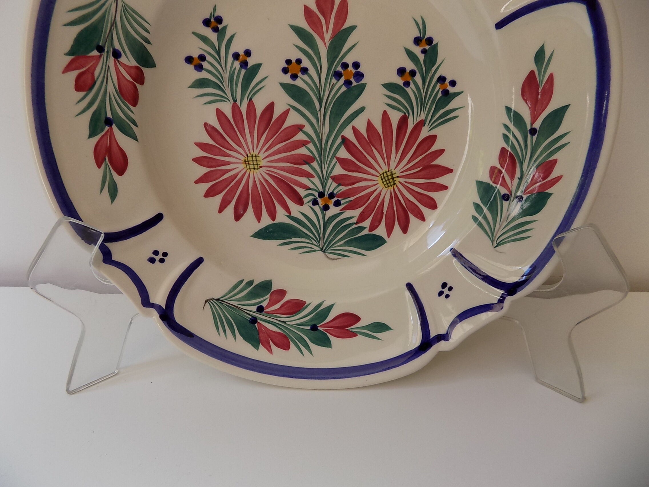 3 signed HB floral hollow plates