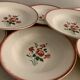 Set of 8 hollow plates made of ancient red earthenware Digoin Sarreguemines