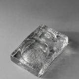 Cendrier massif en verre glacé Kosta Boda style Mid-Century