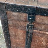 Small oak safe with iron reinforcements, 19th century