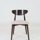 Pink Set of 6 dining chairs Scandinavian design, dark color wood 
