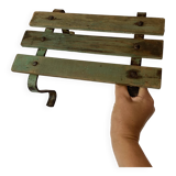 Low stool with wooden and metal slats