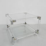 Hollywood Regency coffee table with perspex frame