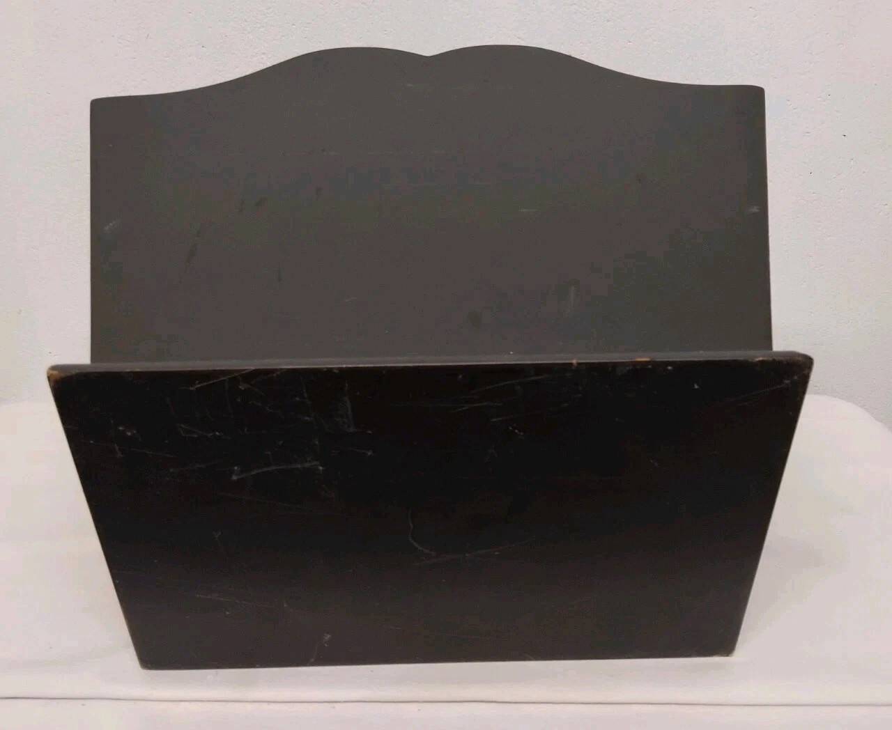 Antique Vintage Carved Wooden Magazine Rack