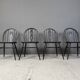 Vintage ebonized ercol dining chairs, 1950s