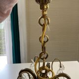 Bronze chandelier with cut plates 4 arms