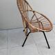 Vintage rattan armchair from the 50s and 60s.