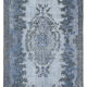 Hand-knotted vintage turkish 1970s 175 cm x 284 cm blue carpet
